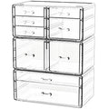 Cq acrylic Clear Stackable Storage Drawers, Plastic Makeup Organizer and by Cqacrylic
