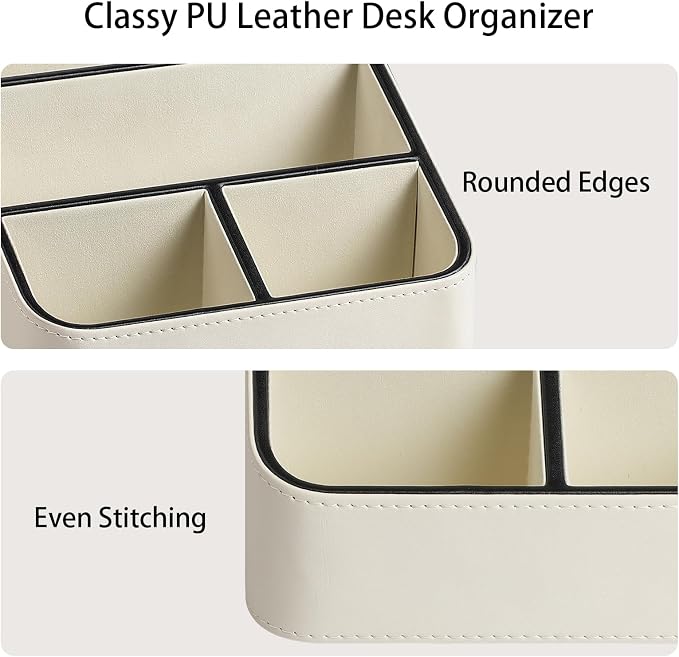Remote Control Holder, PU Leather Small Desk Organizer - Image 4