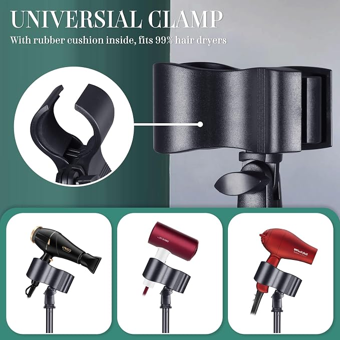 Hair Dryer Holder Hands Free 59in/150cm Height Adjustable Blower Stand - Image 4
