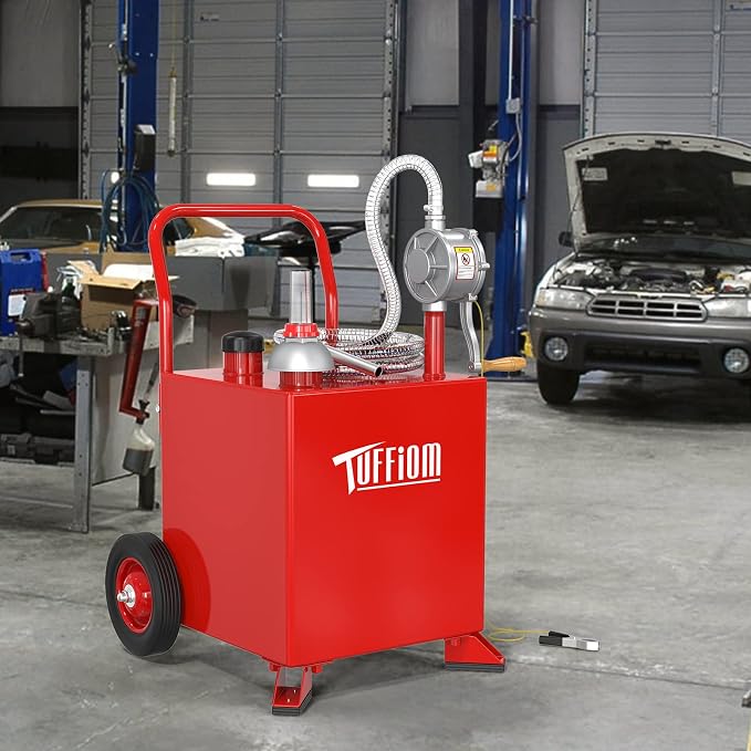 TUFFIOM 15 Gallon Fuel Gas Caddy w/Wheels & Manual Siphon Pump, Portable Diesel - Image 8