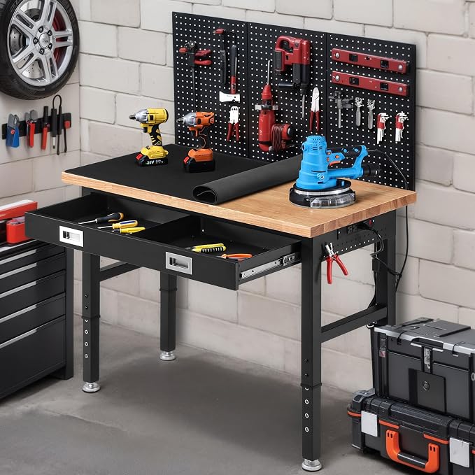 Work Bench with Storage Adjustable Workbenches with Drawer - Image 8