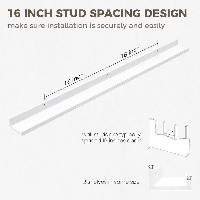 Axeman 48 Inch White Floating Shelves - Image 4
