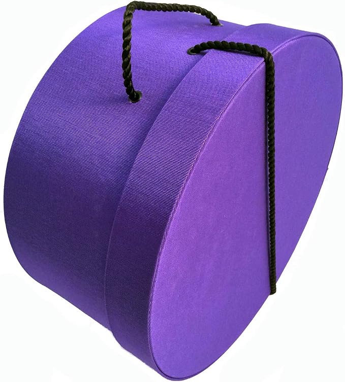 Sarah's Hat Boxes Classic Dark Purple Hat Box – 14.75" x 7.5" Handmade in USA – - Image 5