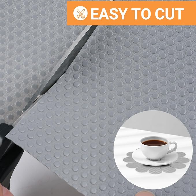Cabinet Shelf Liner 17.7-inch Wide: Waterproof Kitchen Cabinets Liners Light - Image 6