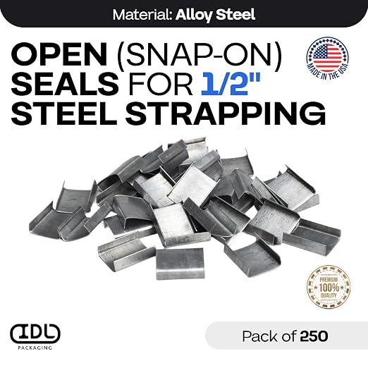 IDL Packaging 1/2" Open Seals for Steel Strapping - Image 2
