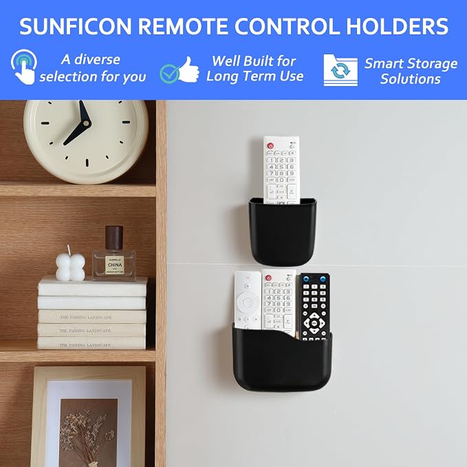 SUNFICON Remote Holder Wall Mount TV FAN Remote Control Holder Bedside Caddy - Image 3