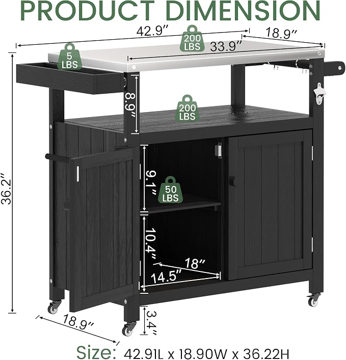Weatherproof HIPS Outdoor Kitchen Island - Image 6