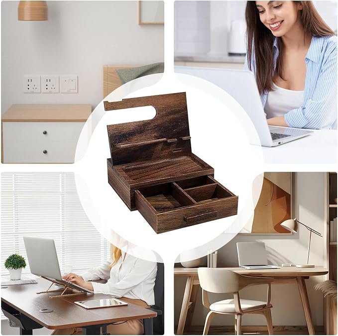 Night Organizer – Wood Phone Dock Station, Desk Organizer - Image 5