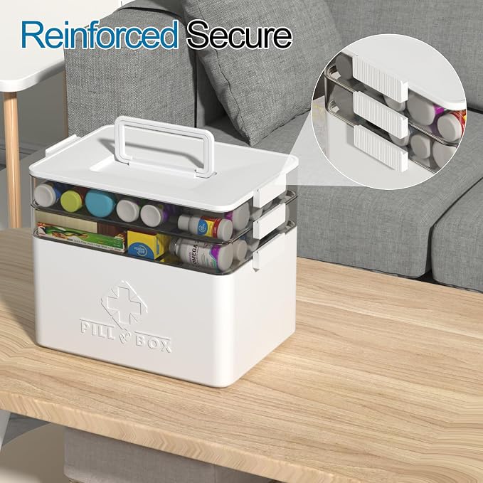 Morcte 3-Tier Medicine Organizer, Portable Medicine Cabinet - Image 5