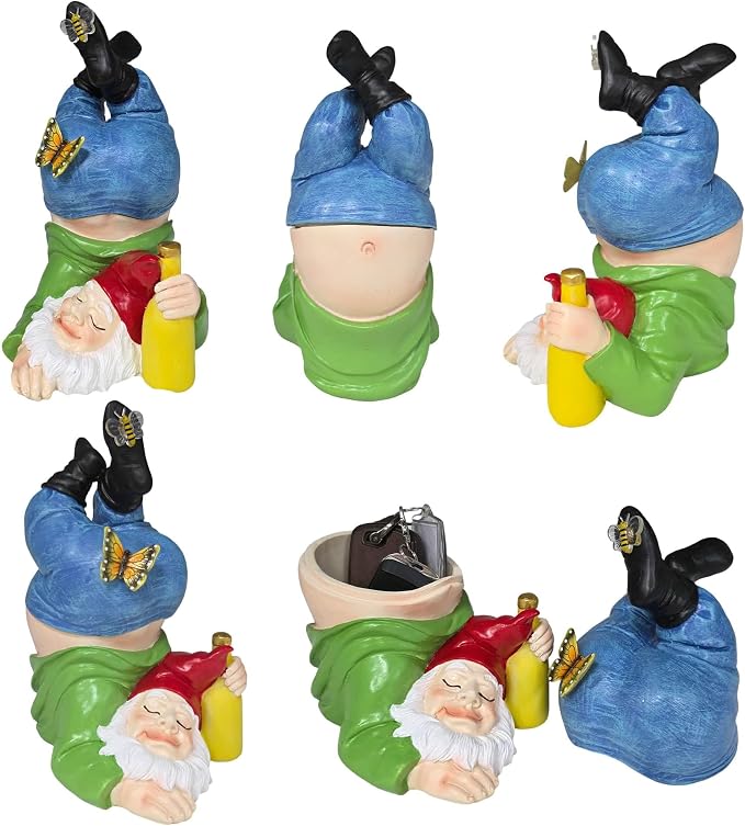 Gnome Hide a Key Outside Funny Dwarf Key Hider Outdoor Containers Box - Image 4