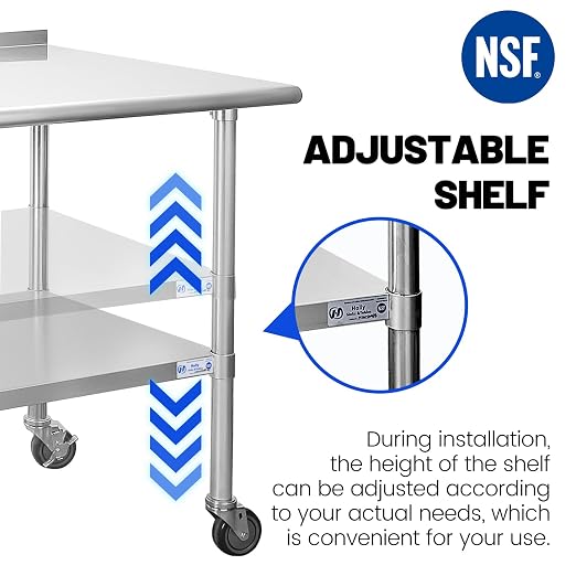 Stainless Steel Table for Prep & Work 24 x 72 Inches - Image 6