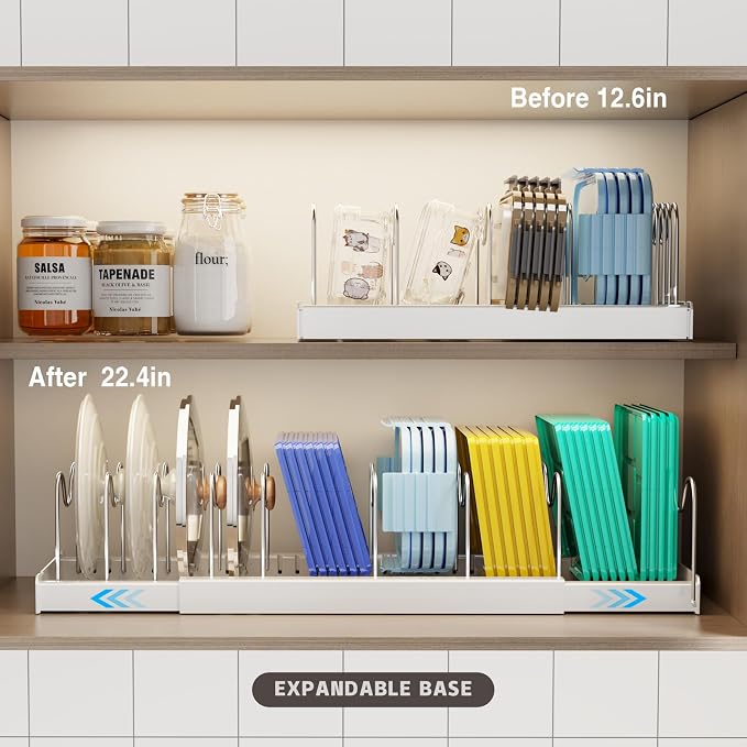 Expandable Food Storage Container Lid Organizers - Image 3