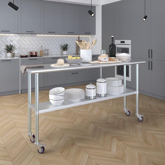 AmGood 72" Long x 18" Deep Stainless Steel Table - Image 7