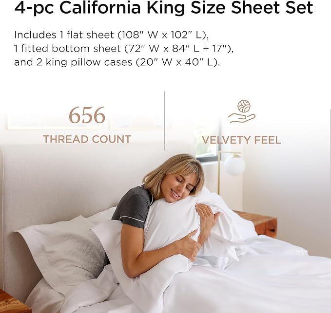 Threadmill California King Sheet Sets |Certified American Supima Cotton Sheets - Image 2