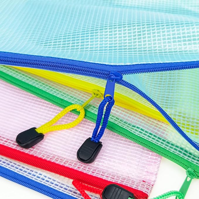 AUSTARK 20 Pcs Zipper File Bags, Plastic Mesh Pouch, Board Game Storage Bag - Image 4