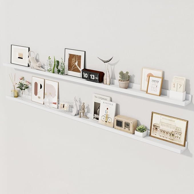 Axeman 72 Inch White Floating Shelves by Axeman