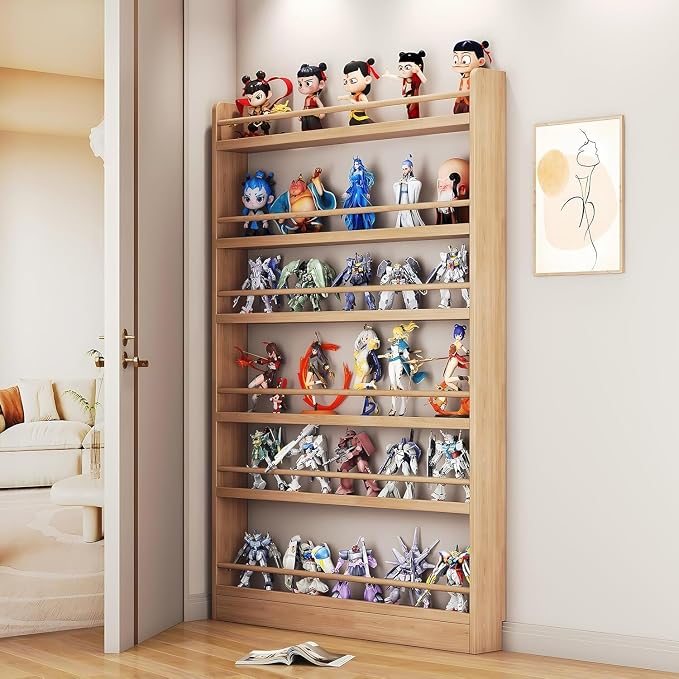 Behind The Door Bookshelf, 6-Tier Wooden Bookcases - Image 9