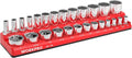 WORKPRO Magnetic Socket Organizer, 3/8-Inch SAE Socket Holder, Socket Trays by WORKPRO