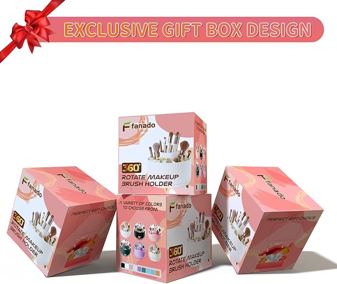 360° Rotate Makeup Brush Holder Organizer, Makeup Organizers Countertop - Image 7