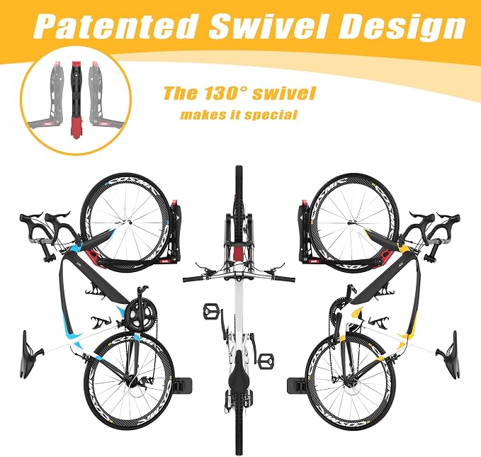 TORACK BIKEPAL Space Saving Wall Mounted Swivel Bike Racks, Vertical Bike Wall - Image 3
