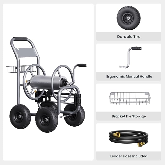 Giraffe Tools Garden Hose Reel Cart, Cart - Image 3