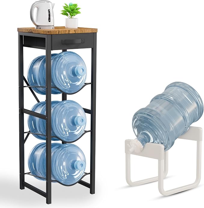 5 Gallon Water Jug Stand & Holder – 3-Tier Water Bottle Rack Organizer by Unknown