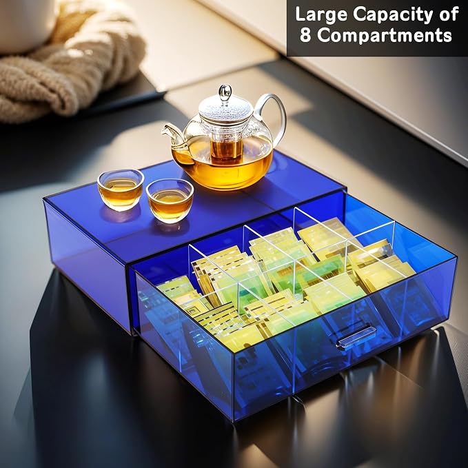 Acrylic Tea Bag Organizer and Storage Box Stackable Tea Bag Holder - Image 2