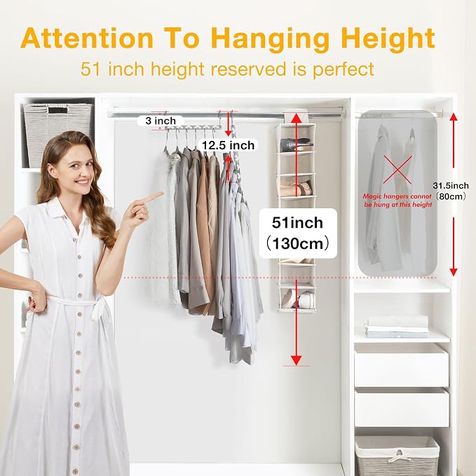 HOUSE DAY Space Saving Hangers for Clothes 20 Pack, Heavy Duty Hanger Organizer - Image 2