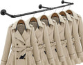 Industrial Iron Pipe Clothes Hanging Bar DIY Wall-Mounted Garment Rack Heavy by Jeasor