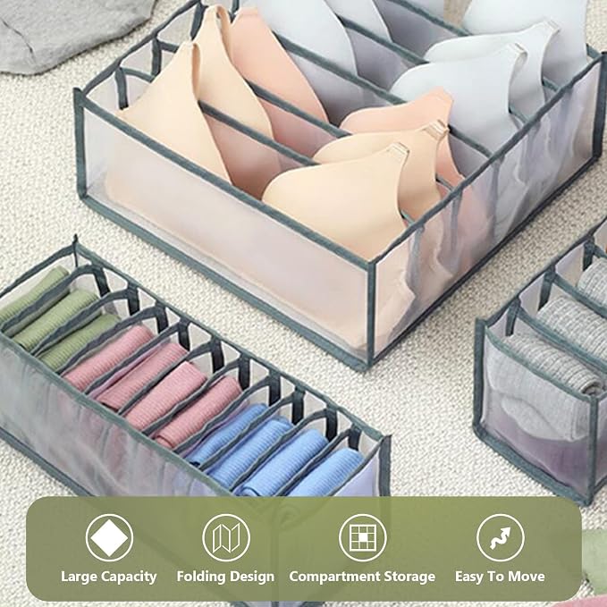 TOOVREN Socks Organizer 2 Pack, sock drawer organizer, sock drawer organizer - Image 3