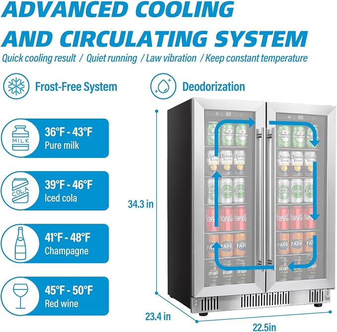 Beverage Refrigerator Cooler, 190 Can Mini Fridge Glass Door - Image 6