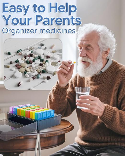 Monthly Pill Organizer 3 Times a Day, FRIWOLE Medicine Box - Image 3