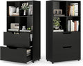 Giantex Bookshelf with 4 Cubes & 2 Drawers, 51” Tall Floor Bookcase with by Giantex