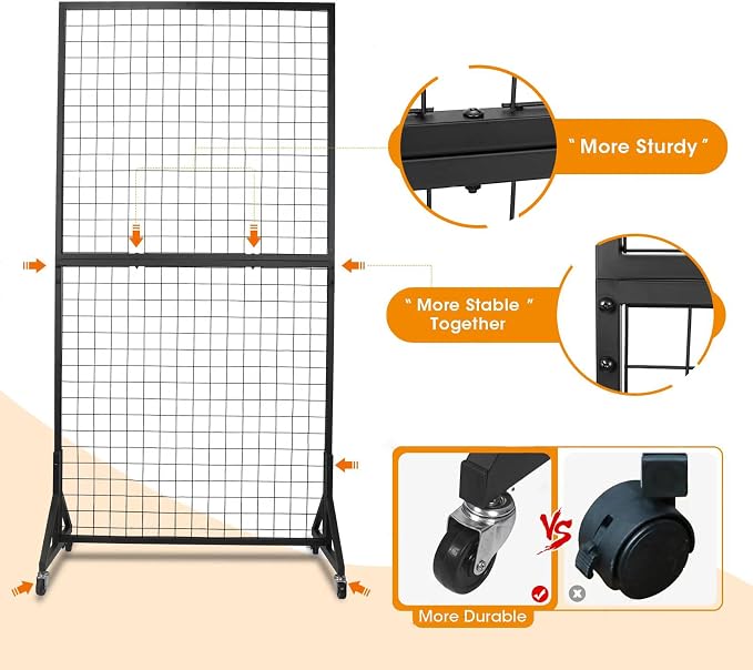 2 Packs 3'x 6' Two-Double Gridwall Panel Display Racks - Image 4