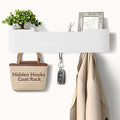 Coat Rack Wall Mount with Hidden Hooks Modern Key Holder Wood Entryway Hook by Jadoxy