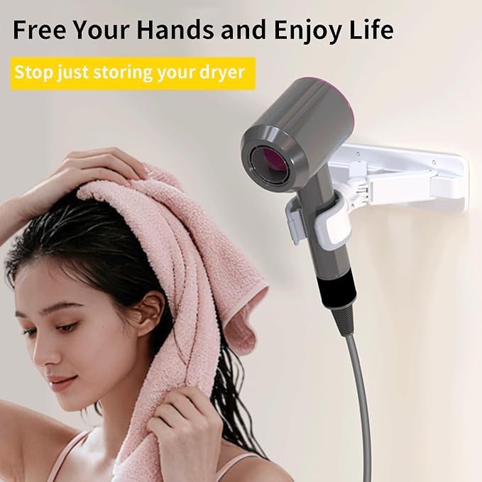 Wall Mount Hair Dryer for Bathroom, Adjustable Hands-Free Blow Dryer Stand - Image 2