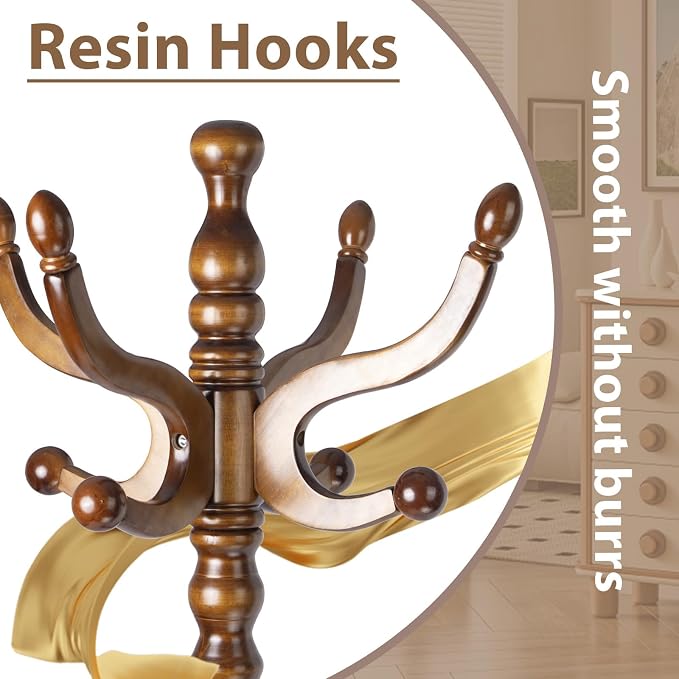 Solid Wooden Coat Rack Stand, Coat Racks Freestanding - Image 3