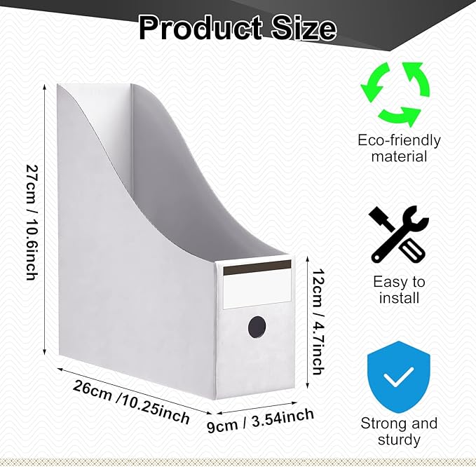 Thenshop 24 Pcs Cardboard Magazine File Holders Magazine Book Bin Box - Image 2
