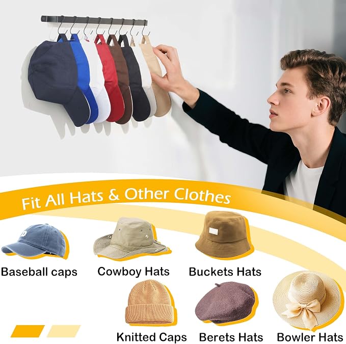 Hat Organizer Closet Organization Wall: 17 Inch Hat Holder - Image 4