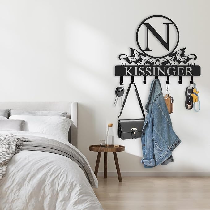 Personalized Key Holder for Wall, Key Holder Wall Mount, Custom Name Coat Rack - Image 7