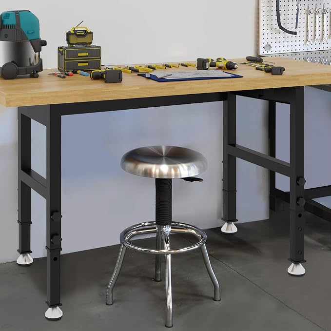 60'' Adjustable Workbench Table, Metal Tool Bench Work Bench - Image 2