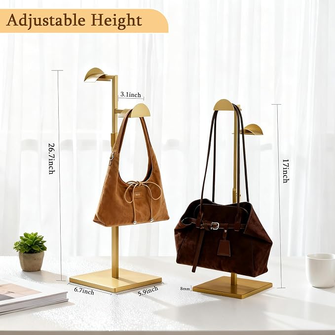 2 Pack Purse Holder for Closet, Dual Hook Purse Stands for Display, Stainless - Image 5
