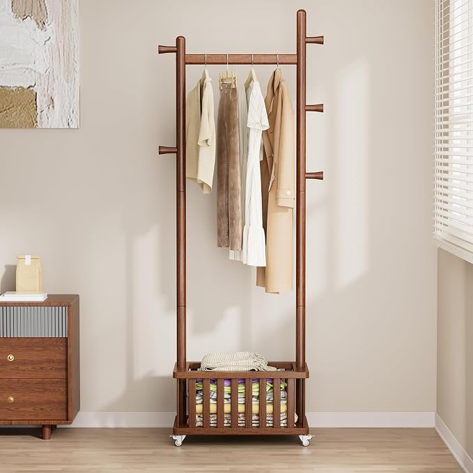 Solid Wood Coat Rack Clothes Rack, Coat Rack Freestanding by Taitiy