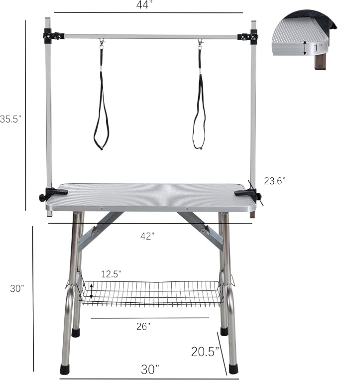 42" Dog Grooming Table Foldable Pet Grooming Tables - Image 2