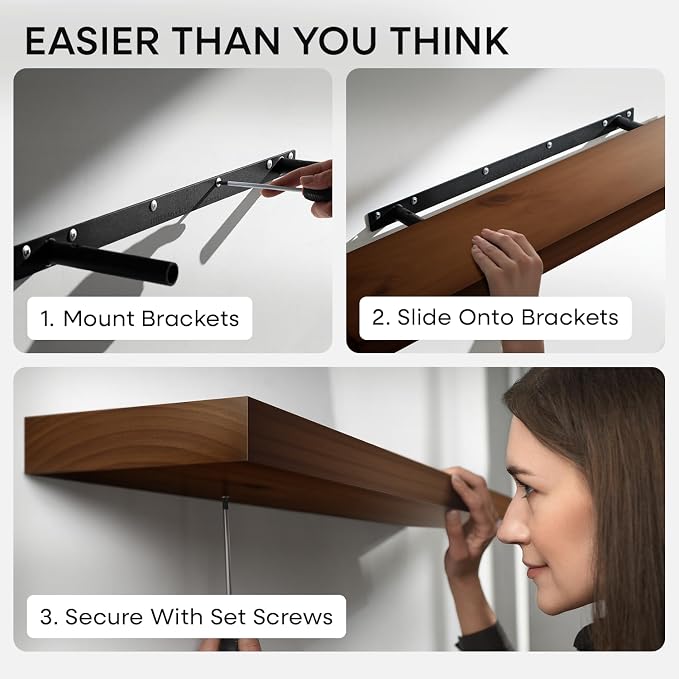 Homeforia 24inch Walnut Floating Shelves - Image 6