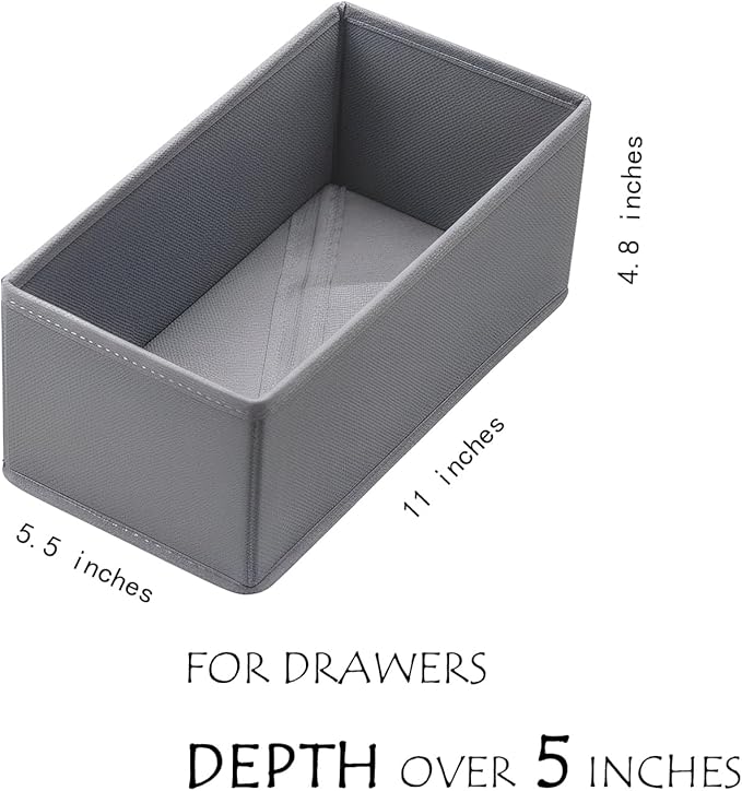 Dresser Drawer Organizer 3-Pack Gray - Image 2