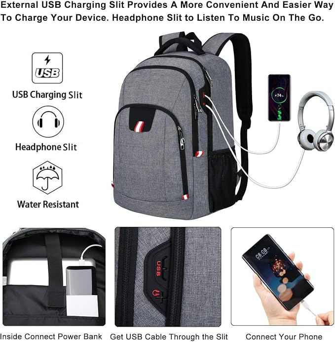 Della Gao Travel Laptop Backpack, Anti Theft Backpack - Image 2