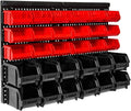 Wall Mounted Storage Bins, 30 Wall Mount Tool Organizer Bins Plastic Parts Rack by WISION