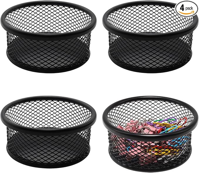4 Pack Mesh Paper Clip Holder, Paperclip Holder by Unknown