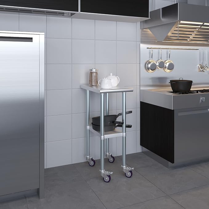 AmGood 24" x 15" Stainless Steel Work Table - Image 9